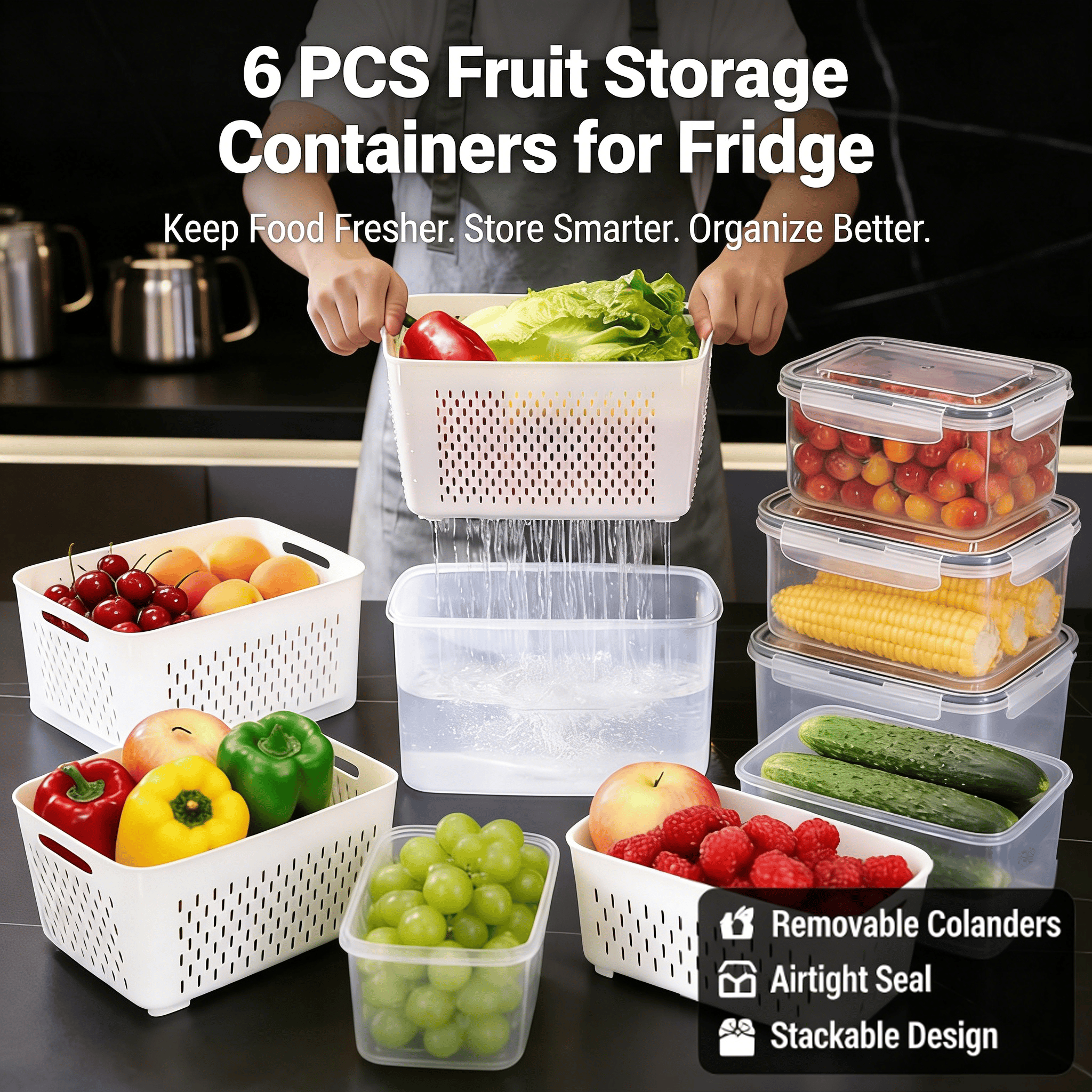Food Storage Containers for Refrigerator Organization(3-7 PCS)