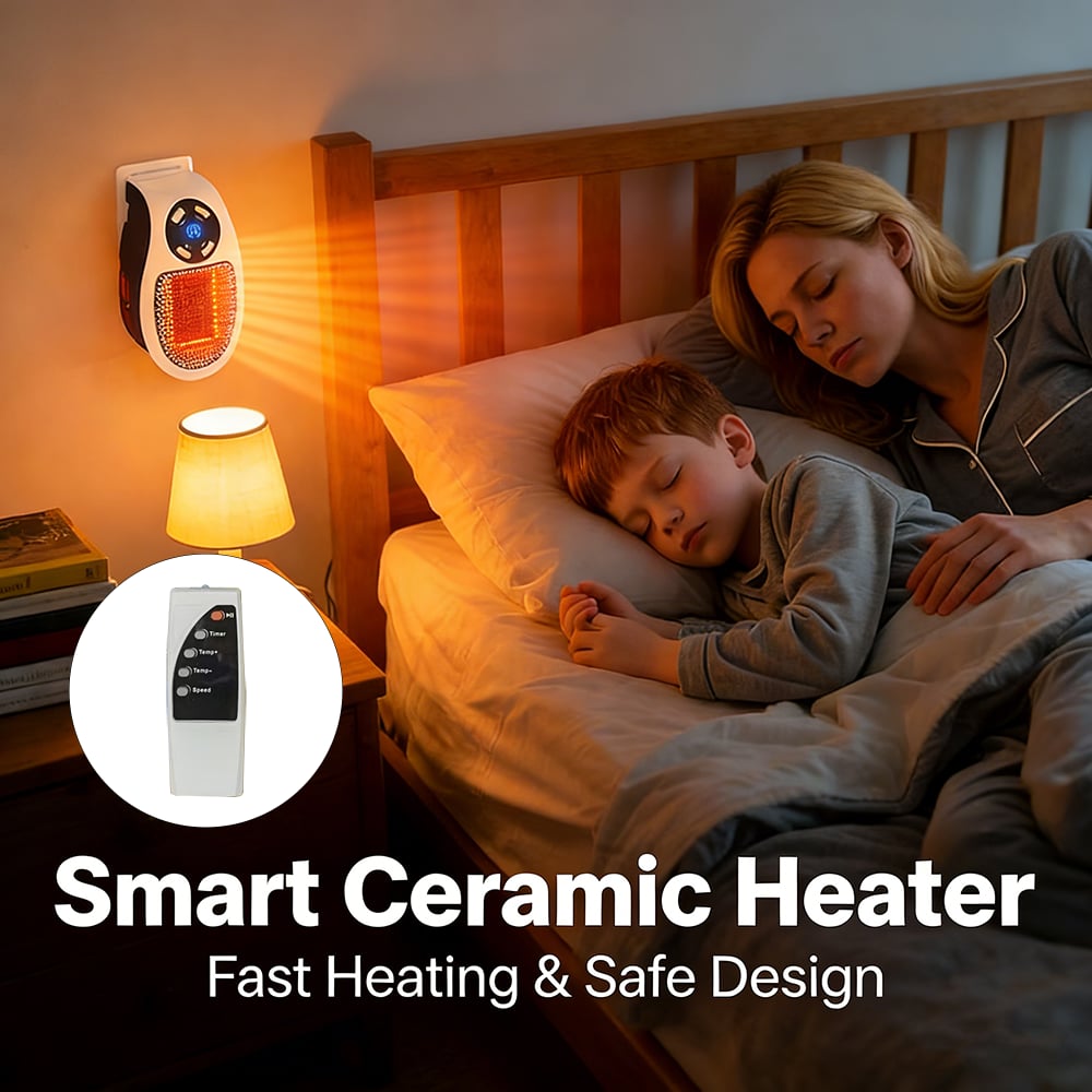 🔥 Smart Plug-In Wall Space Heater – Compact, Safe & Energy-Saving Comfort