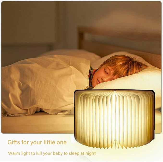 💡📚LOVUMMOR LED Foldable Wooden Book Lamp