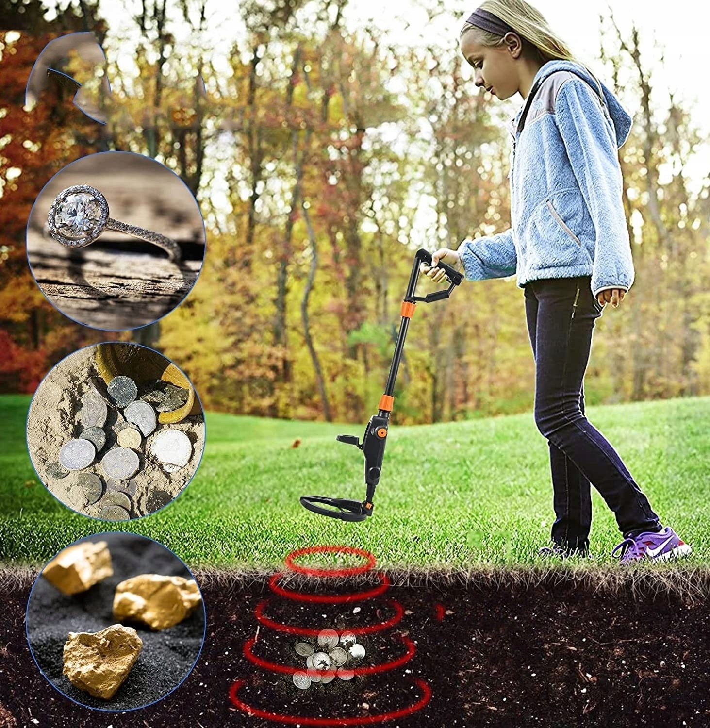 Professional Metal Detector | Lightweight, Waterproof, and High Sensitivity for All Treasure Hunters