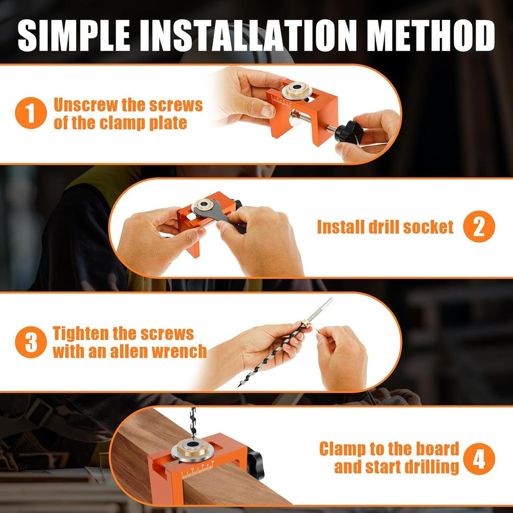 6/8/10mm Wooden Dowel Drilling Template Set