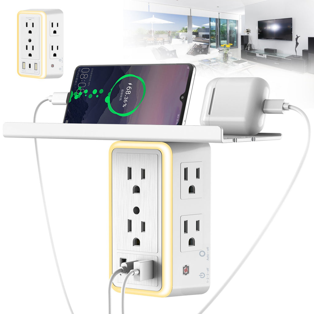 Outlet Extender, 3-Sided Power Strip, (5V 3.4A)