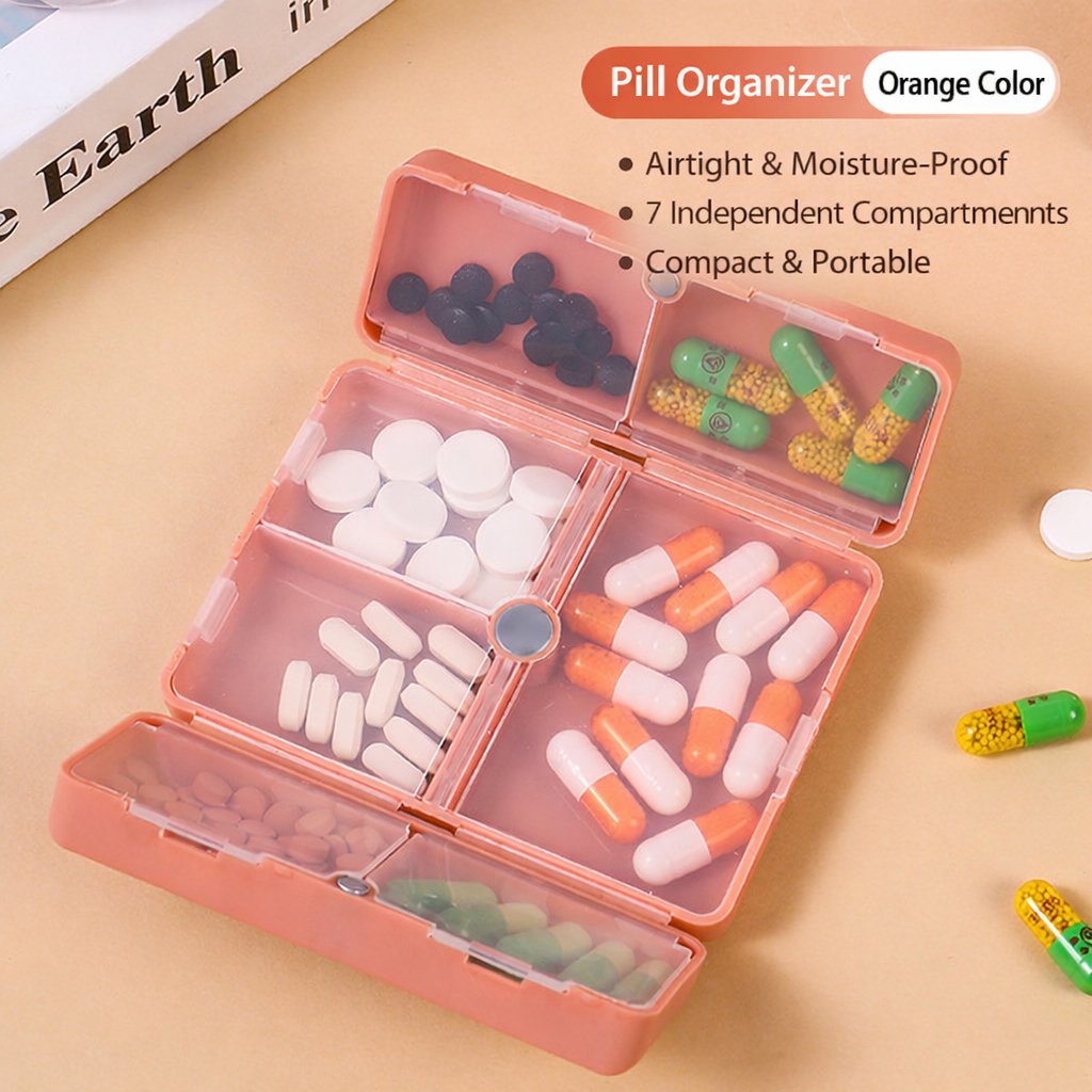 💊 Two-Piece Daily Pill Box Set – Foldable, Magnetic & Portable