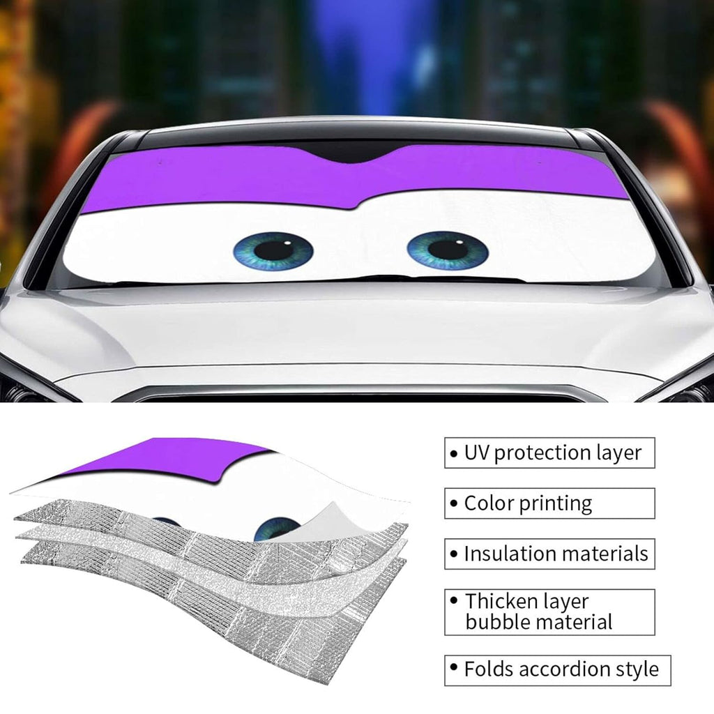 Cartoon Eyes Car Sun Shade for Windshield, Sun Shade Accessories Foldable