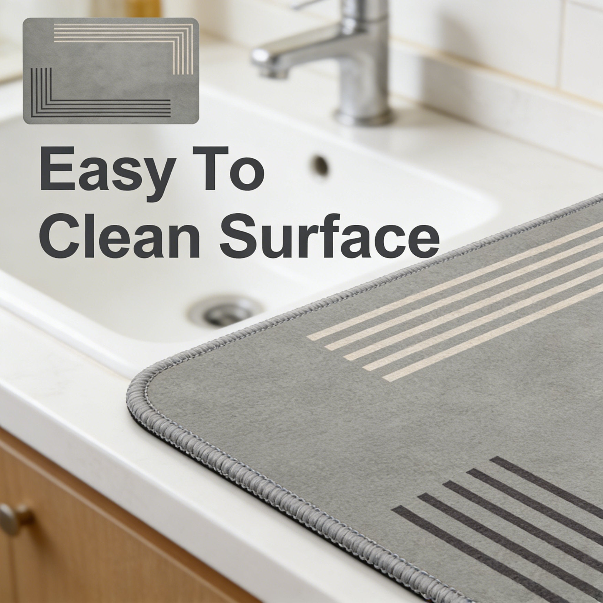 Diatomaceous Earth Shower Mat, Super Absorbent Non Slip Bath Mats, Quick Dry Bath Rug Shower Mat, Shower Rug for in Front of Bathtub Shower, Easy Care