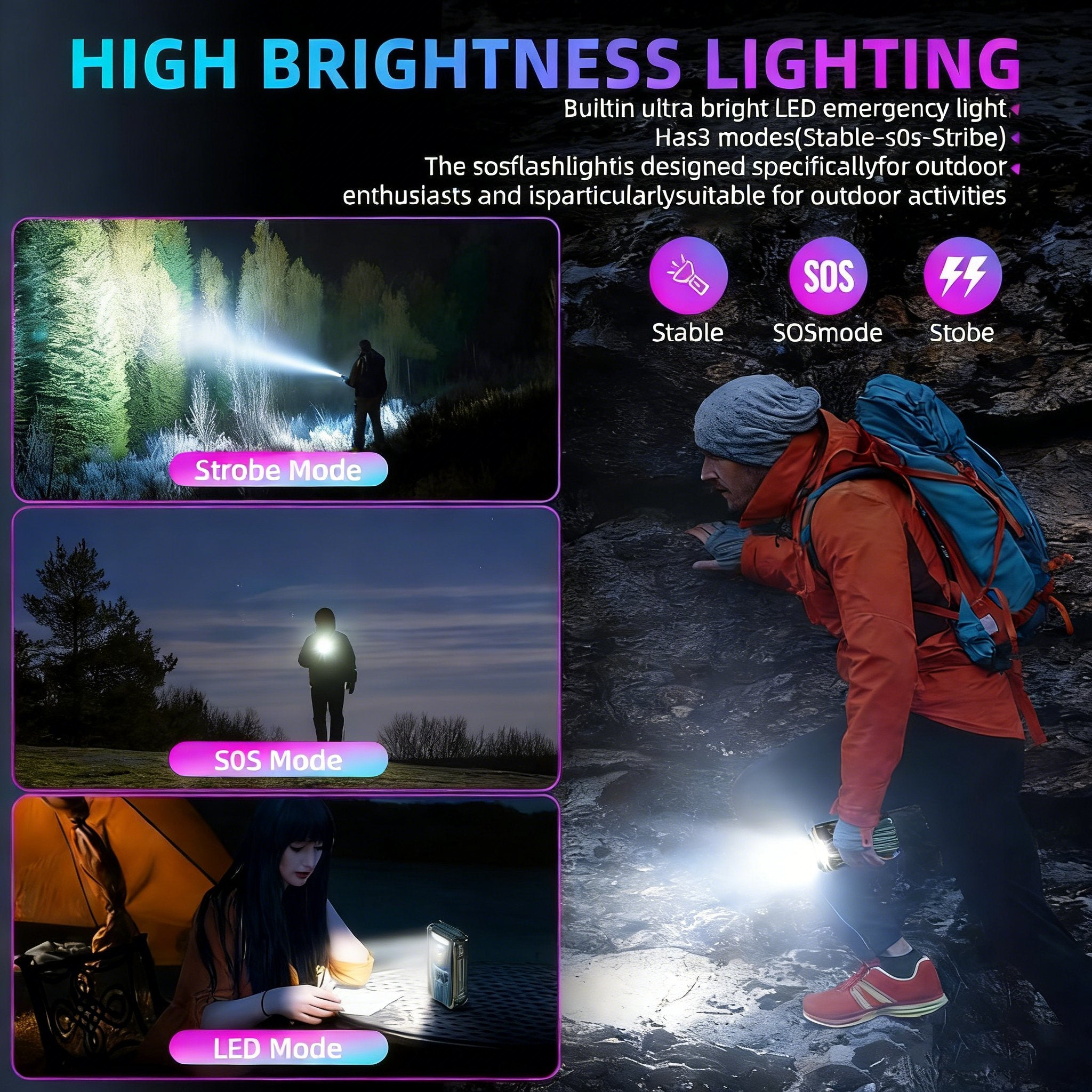 🌞 Outdoor Foldable Solar Power Bank – 20,000mAh