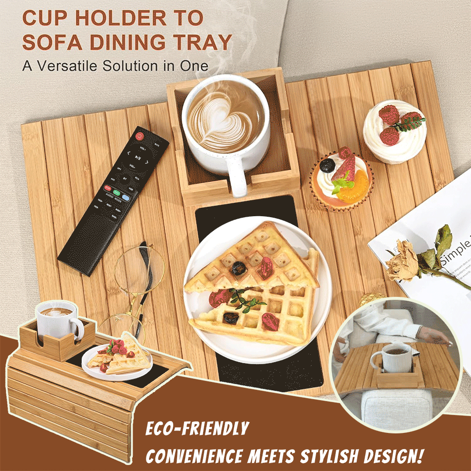 🔥2025 New Arrival - Bamboo Couch Cup Holder