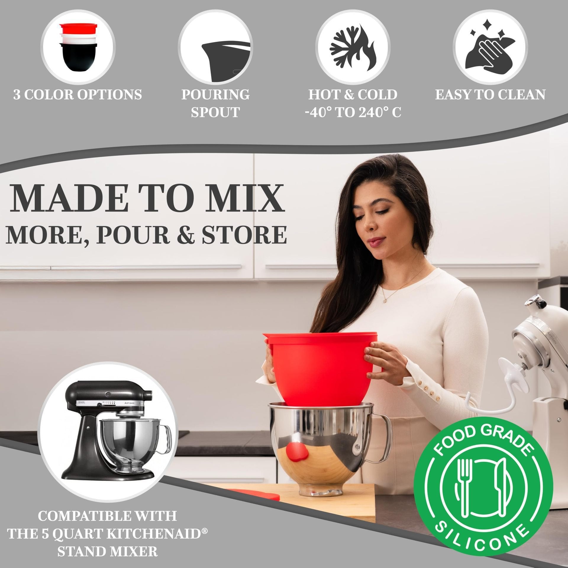 🥣 Silicone Bowl Liner for Stand Mixers