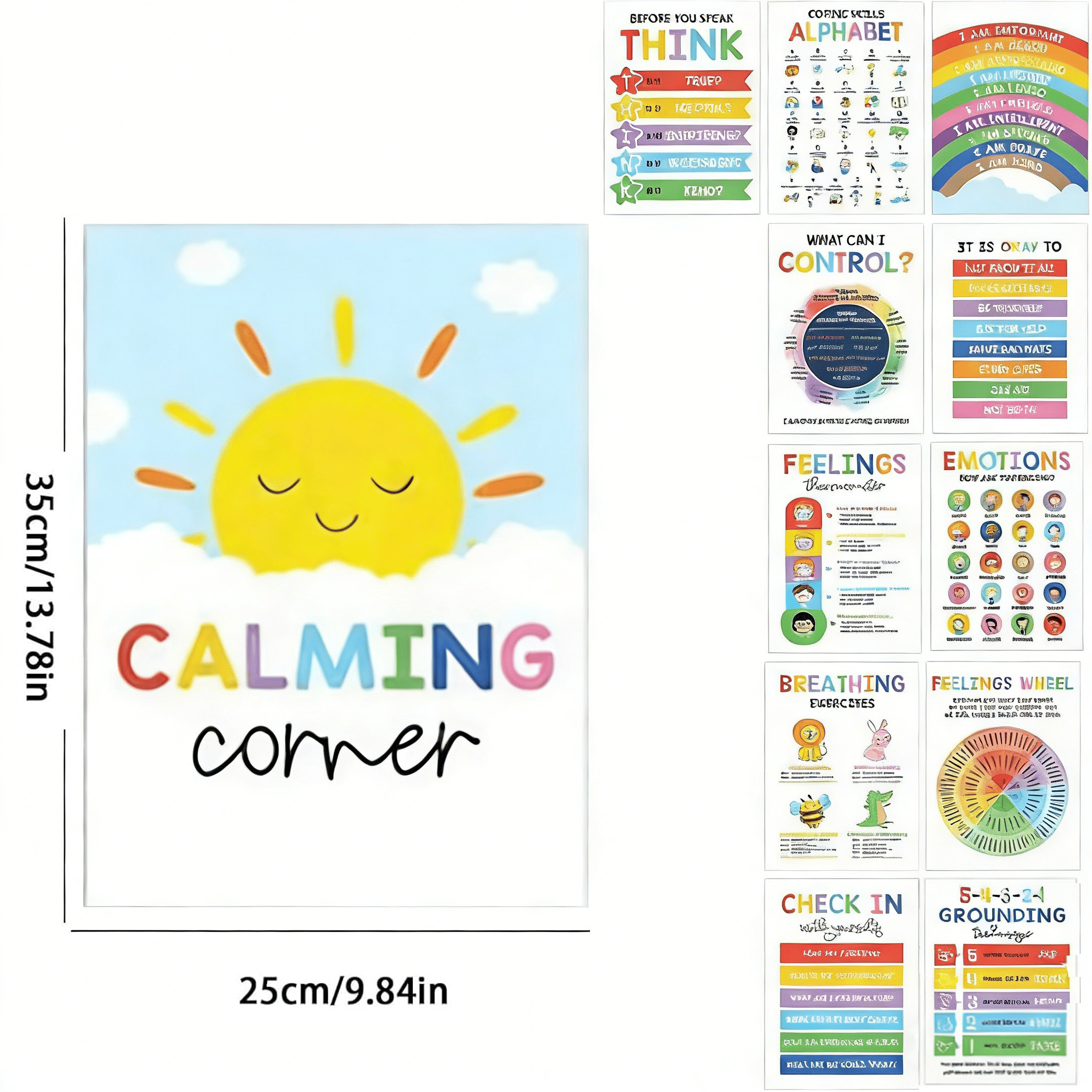Calming Corner Posters&Feelings Wheel Chart🌈🧠