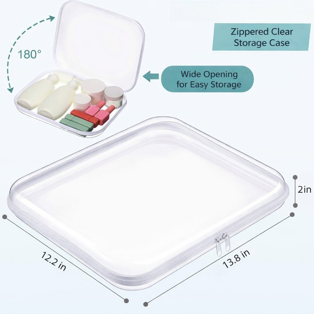 3-Pack Transparent Hard Zipper Storage Bags – Keep Your Essentials Organized, Wherever You Go! ✨