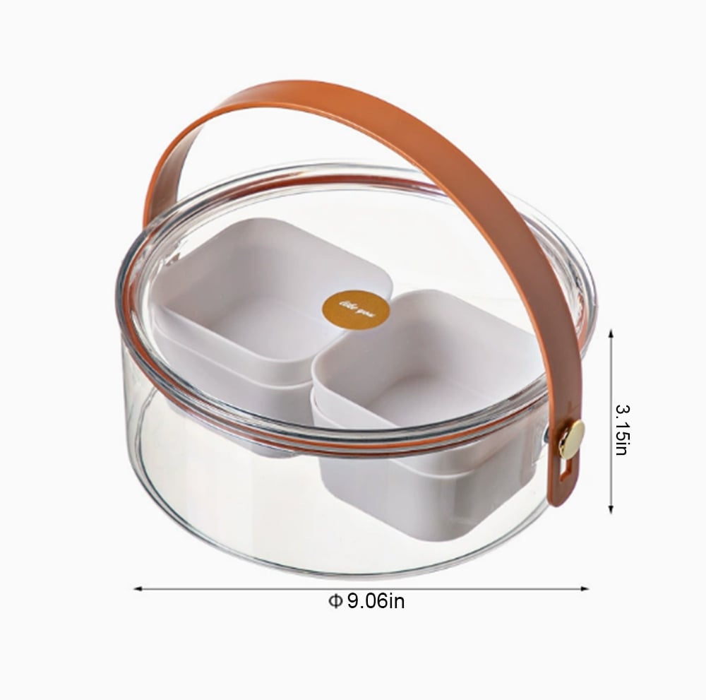 🍽️ Portable Divided Snack Tray with Lid & Handle