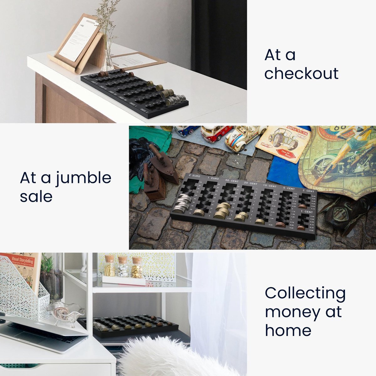 Coin Counting Board - for All Euro and Cent Coins