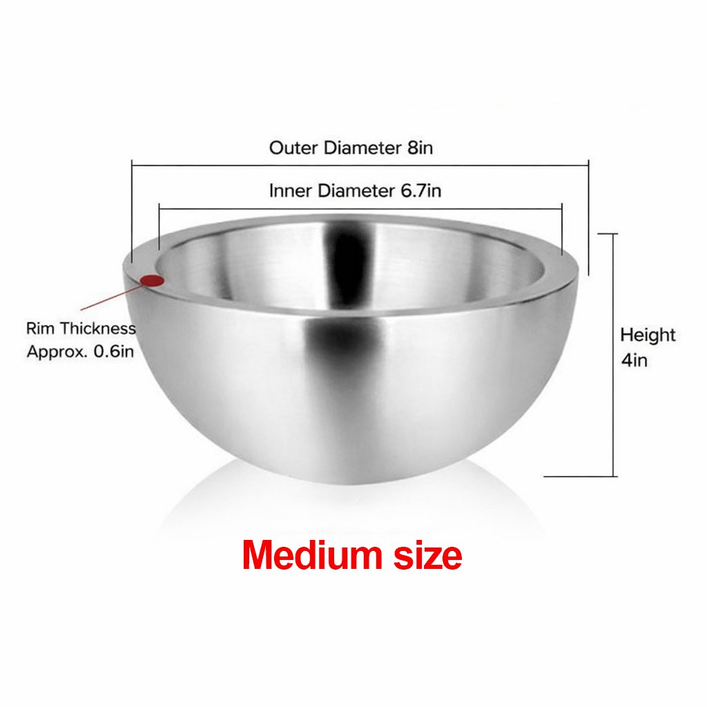 🥗 304 Stainless Steel Insulated Salad & Dipping Bowl