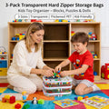 3-Pack Transparent Hard Zipper Storage Bags – Keep Your Essentials Organized, Wherever You Go! ✨