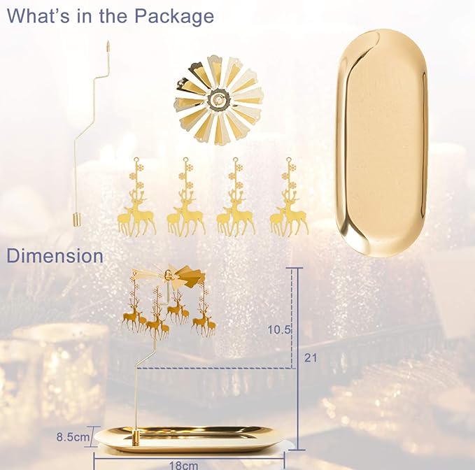 Enchanting Whirls of Light: Rotating Candleholder with Dual-Shape Options for Elegant Evenings