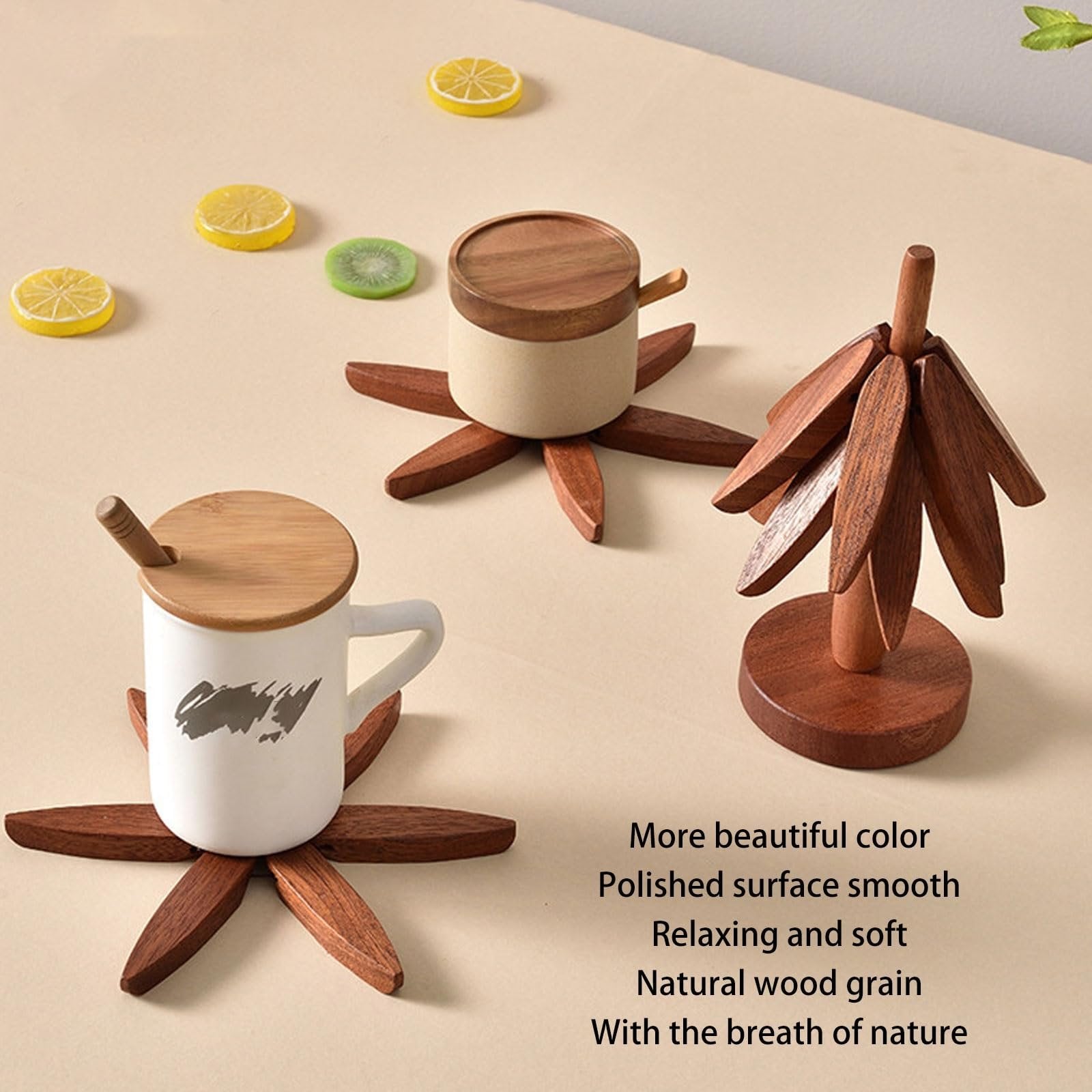 Nature's Embrace: Handcrafted Black Walnut Trivet Set – Elegant Heat Protection for Your Kitchen