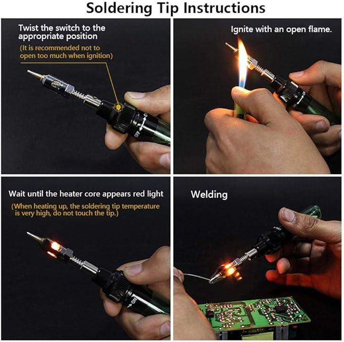 Portable 4-in-1 Soldering Iron Kit | Adjustable Temperature Welding Tool for Automotive and Electronic Repairs