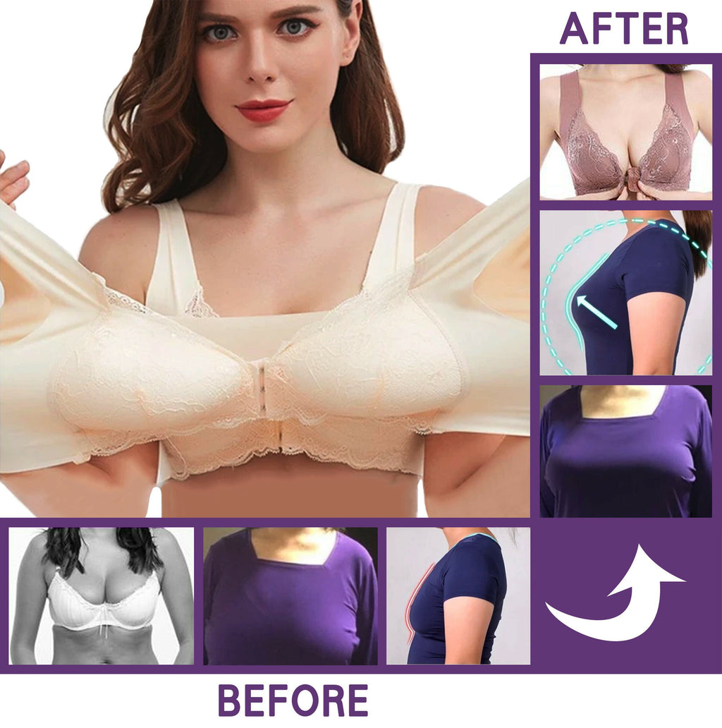 LAST DAY 49% OFF-Bra For Women Front Closure 5D Beauty Back Sports Comfy Bra