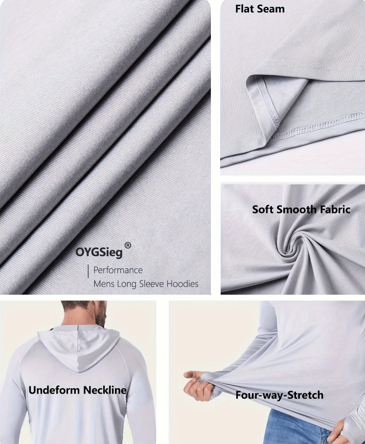 🎁Each only $11.99🎁3 PACKS Men's Athletic Hoodies Long Sleeve Fishing Shirts for Men Hooded Set with Face Mask