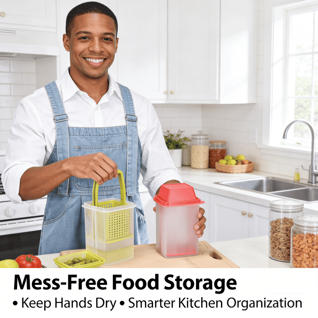 🥒 Pickle Storage Containers with Lift-Up Strainer