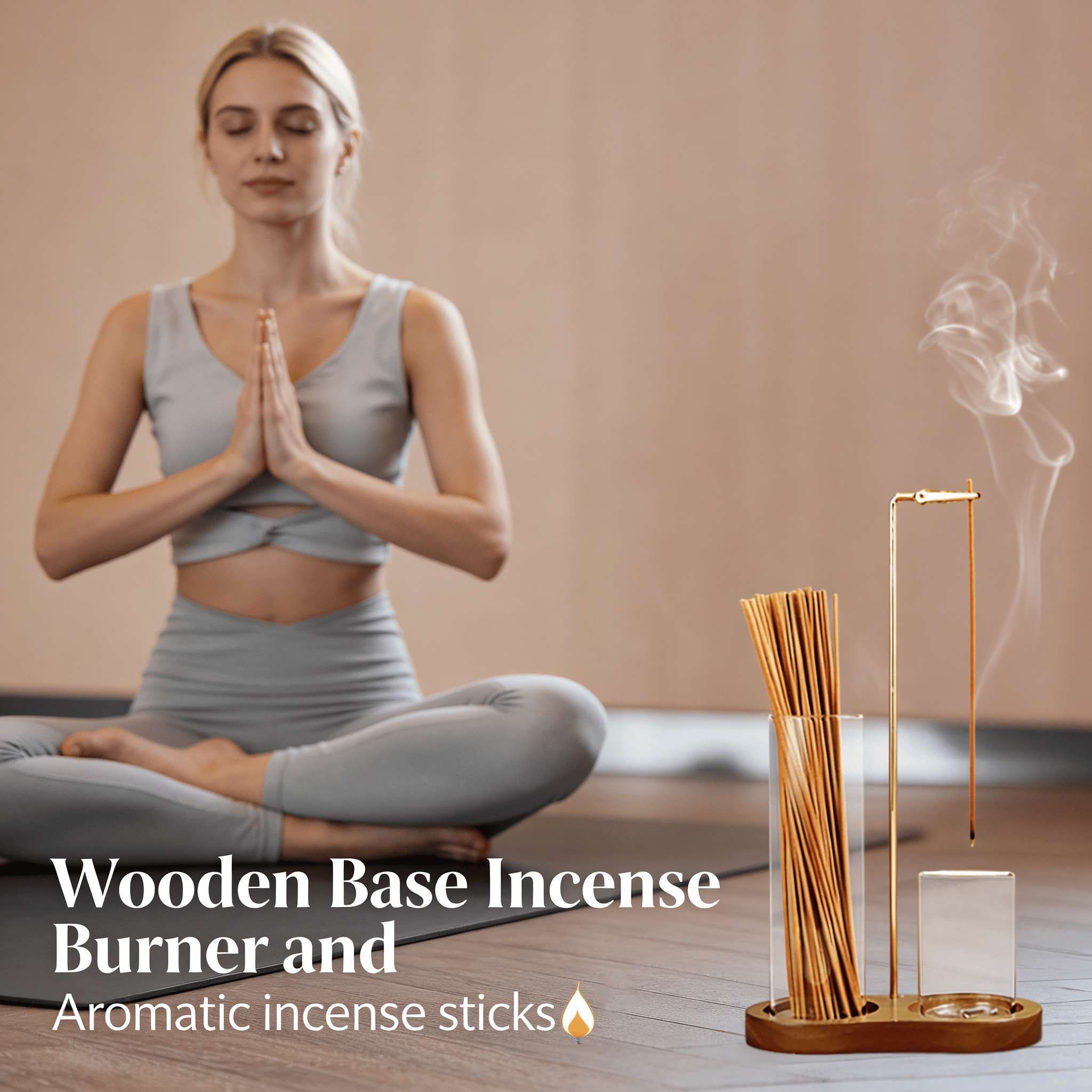 Wooden Base Incense Burner and Aromatic incense sticks🕯️
