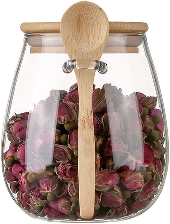 Premium Glass Food Storage Jar with Airtight Lid & Spoon – Perfect for Sugar, Tea, Spices & More 🍯