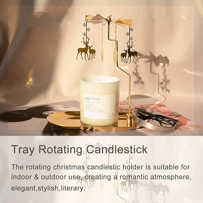 Enchanting Whirls of Light: Rotating Candleholder with Dual-Shape Options for Elegant Evenings