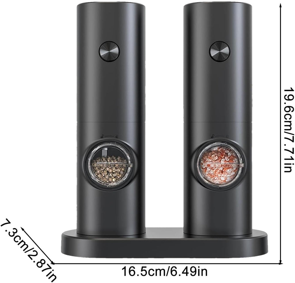 One-Touch Seasoning Masters: Electric Salt and Pepper Mill Set