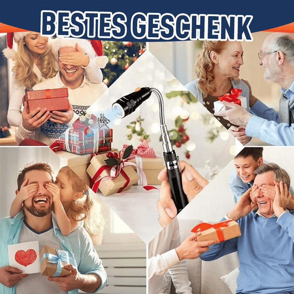 Flexible Telescopic LED Flashlight with Magnetic Tip 🔦