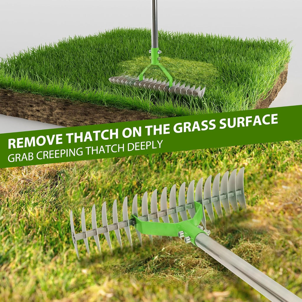 wide metal weed rake