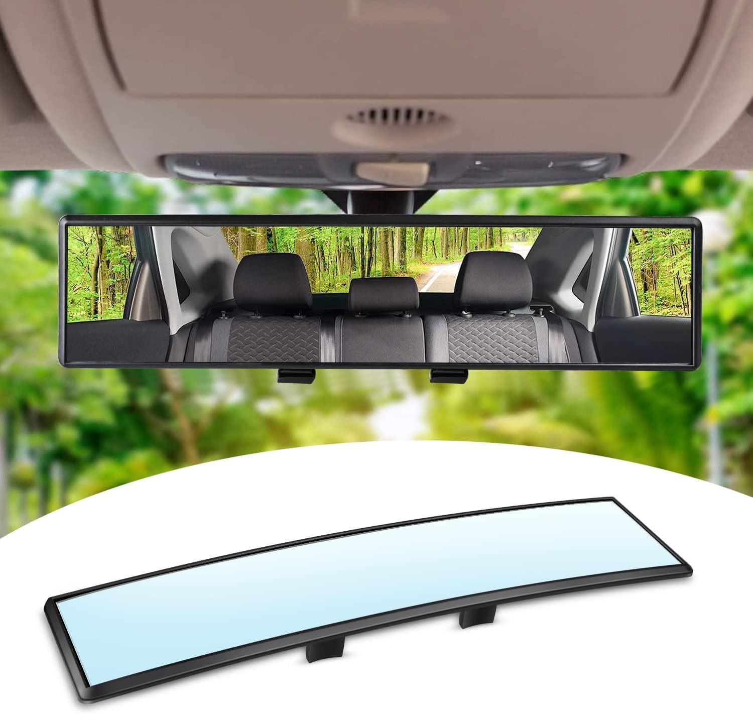 Universal 11.81 Inch Panoramic Rearview Mirror—effectively reduce the blind spots of cars SUVs trucks