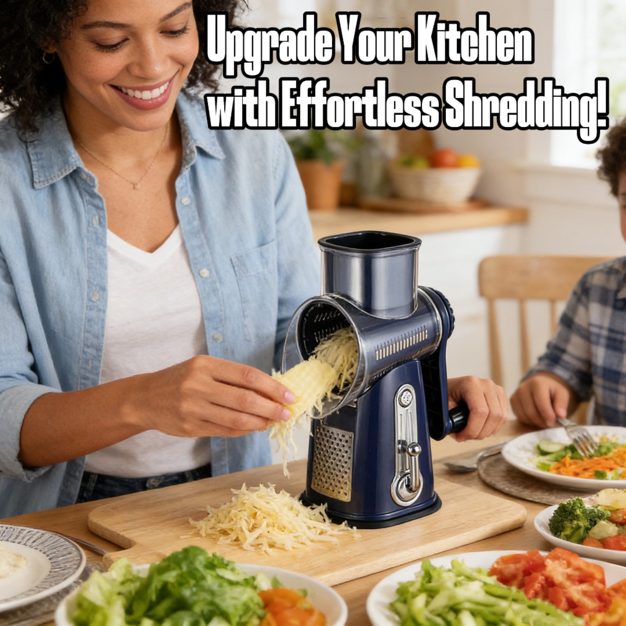 Manual Rotary Grater and Slicer – Your Ultimate Kitchen Helper 🧀🍅