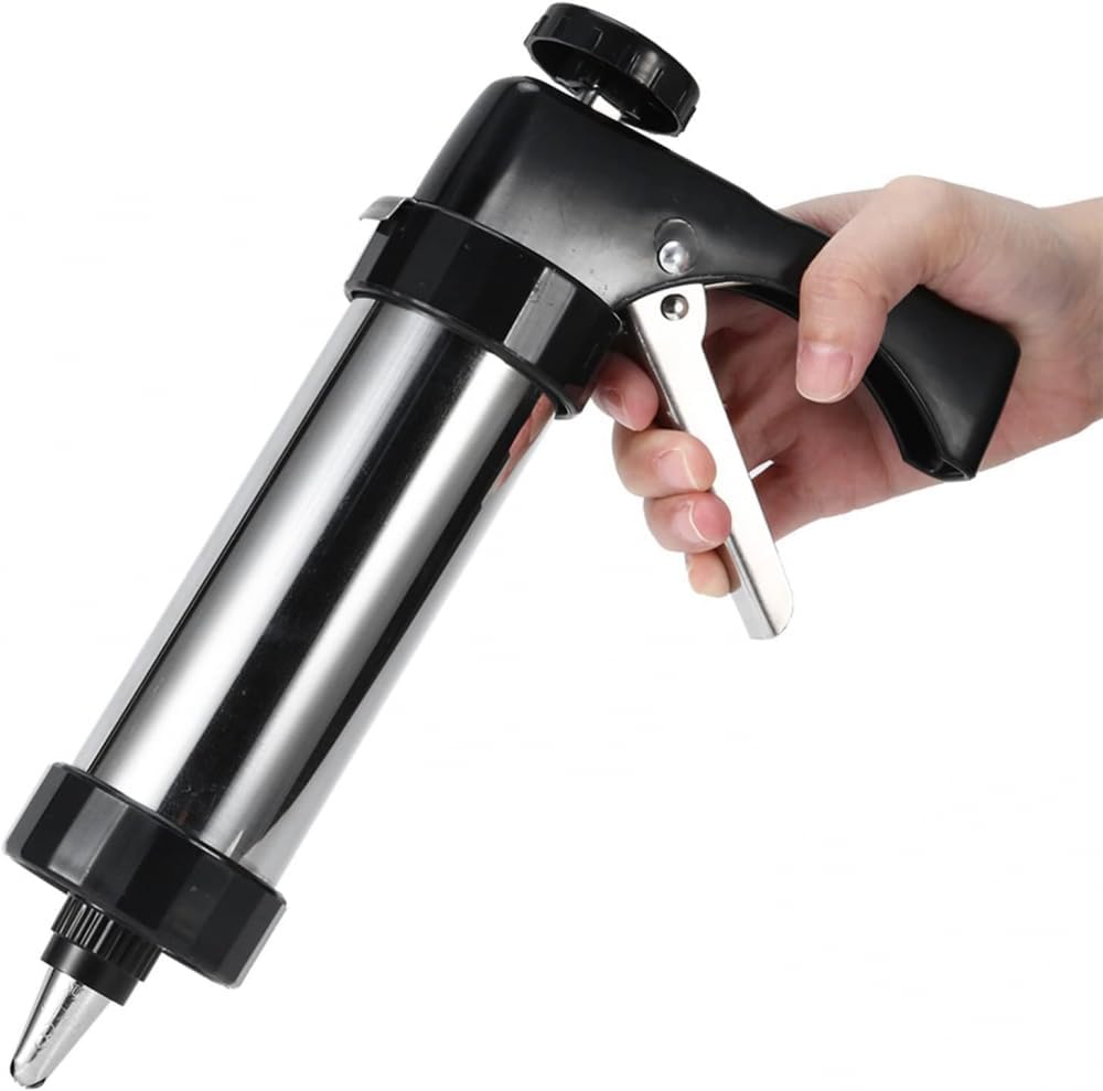 Stainless Steel Cookie Pres with 13 Discs & 8 Nozzles