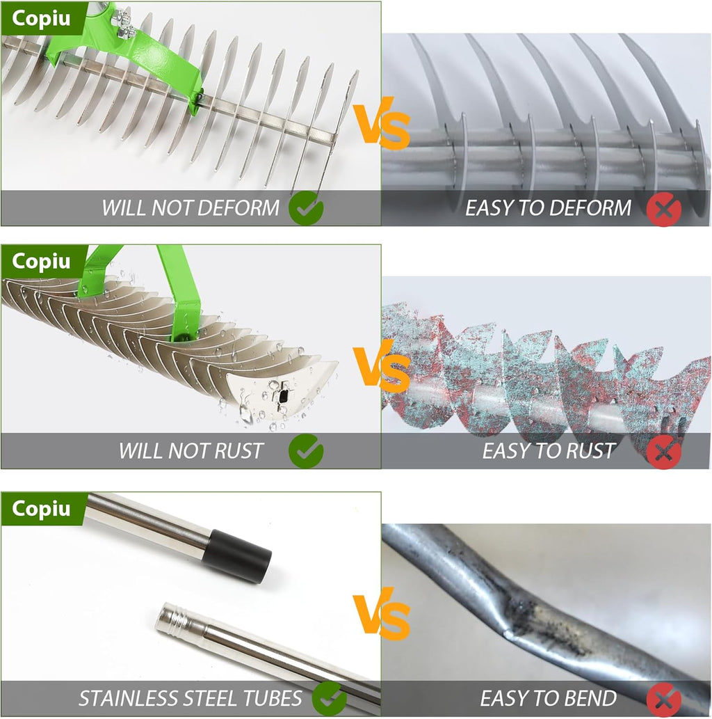 wide metal weed rake