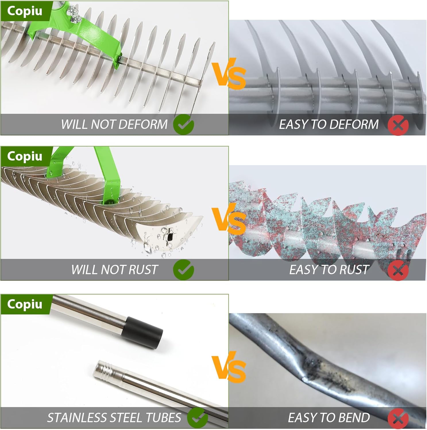 wide metal weed rake