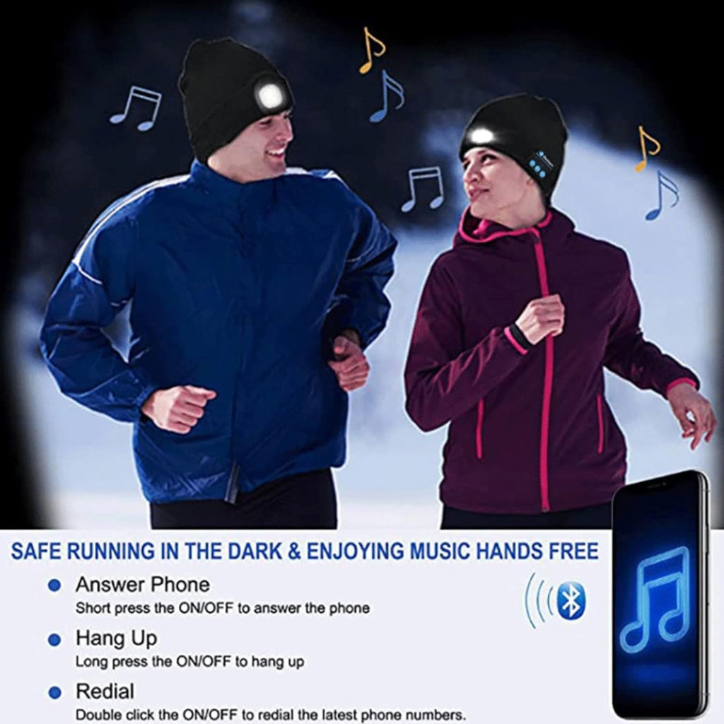 Unisex Bluetooth Beanie Hat with Light