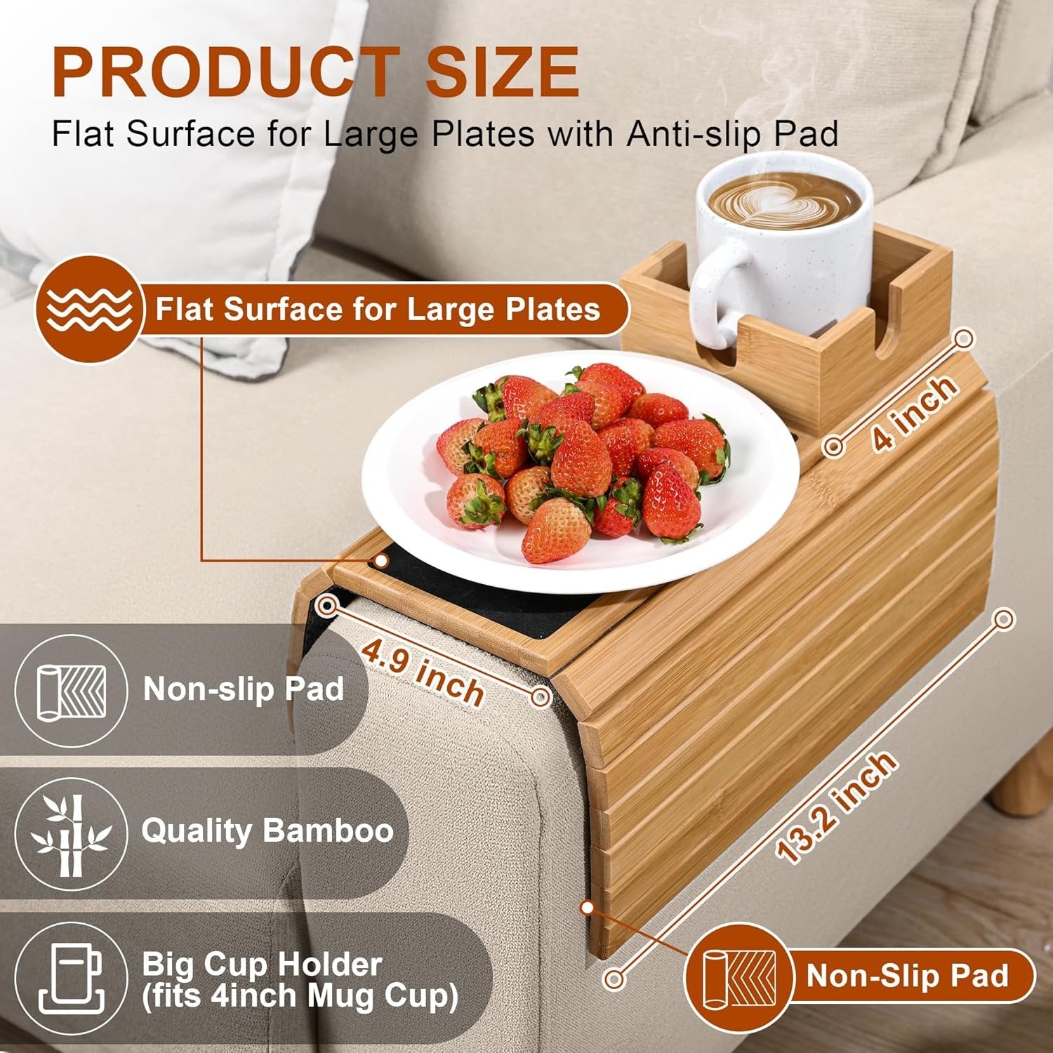 🔥2025 New Arrival - Bamboo Couch Cup Holder