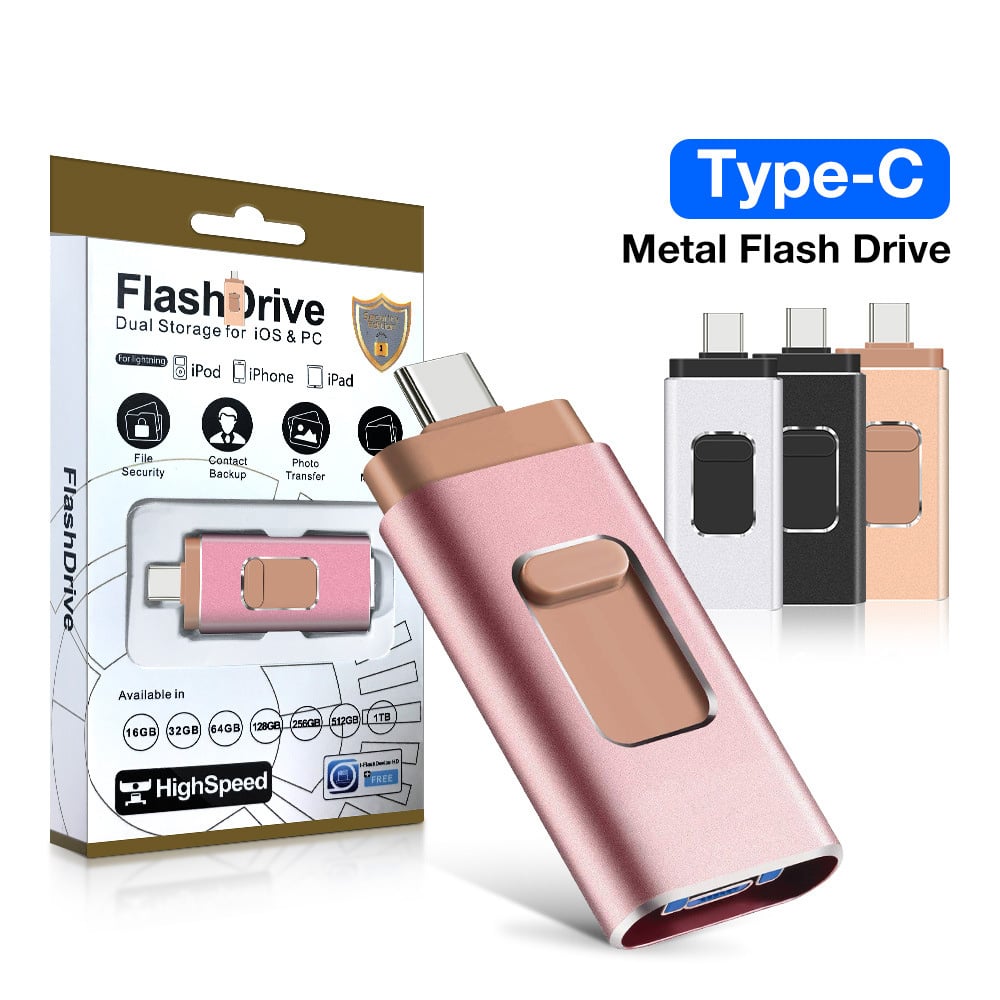 🔥 4-in-1 High-Speed USB Flash Drive for iPhone, iPad, Android, PC & More
