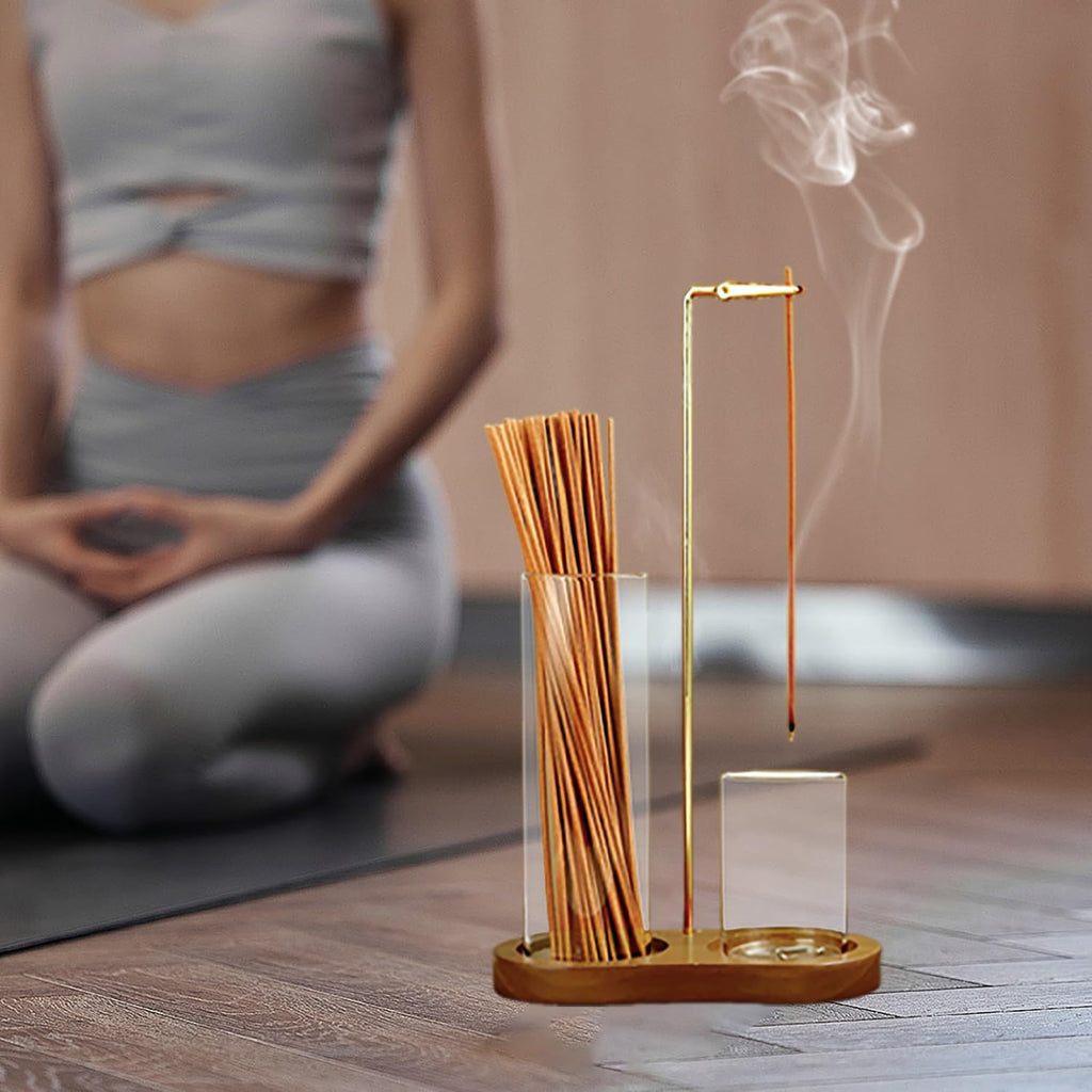 Wooden Base Incense Burner and Aromatic incense sticks🕯️