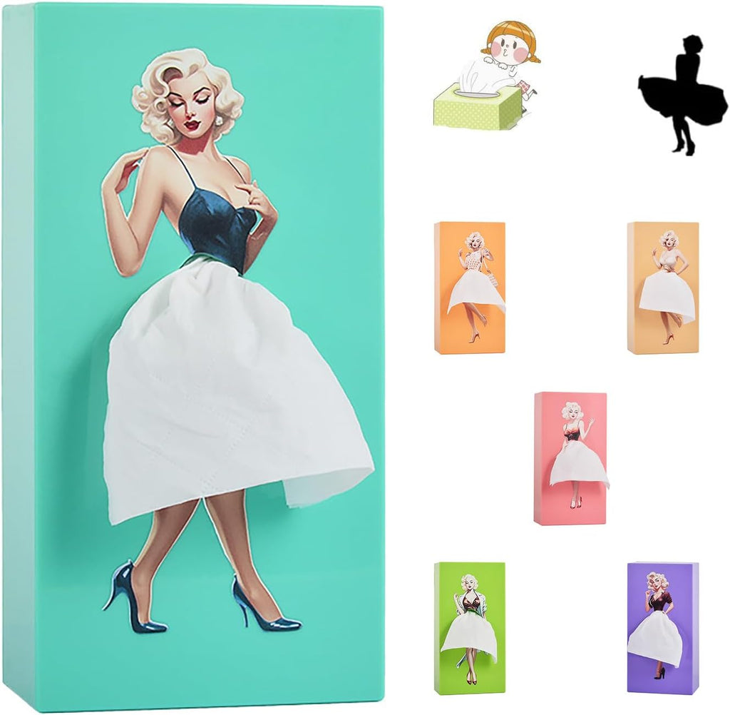Tissue Box, Reusable Cartoon Creative Retro Pop Art Paper Towel Holder