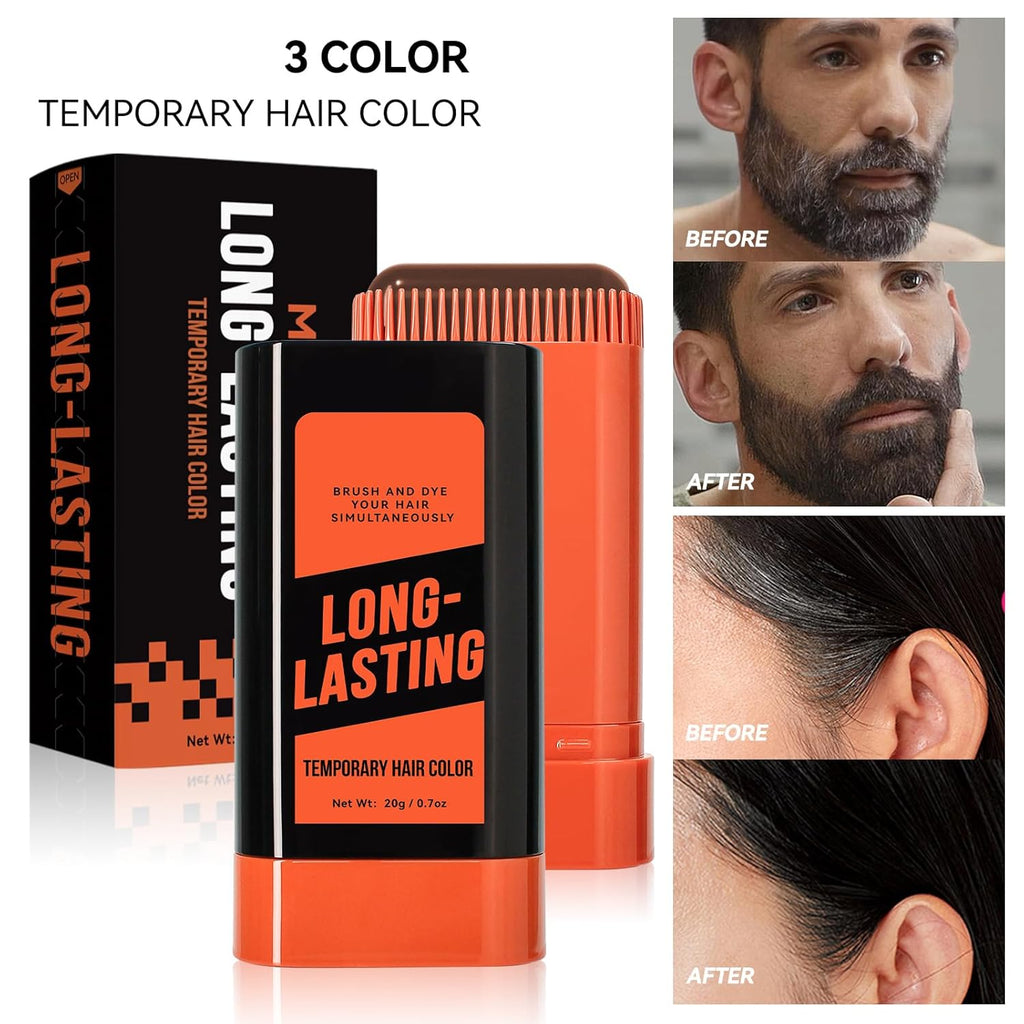 Instant Root Cover Up Stick - Waterproof Quick Touch-Up for Hair & Beard, Easy Washout Concealer