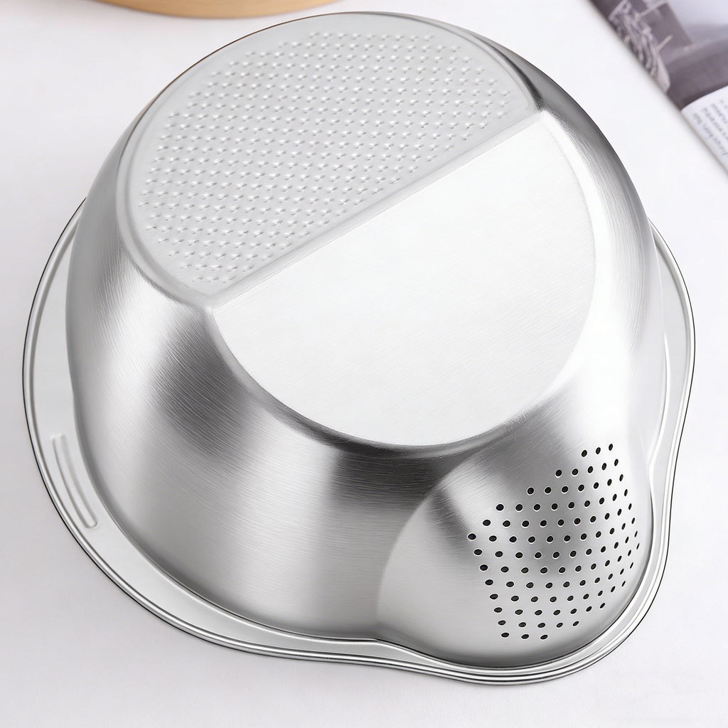 🍚 Stainless Steel Rice Washer & Strainer Bowl