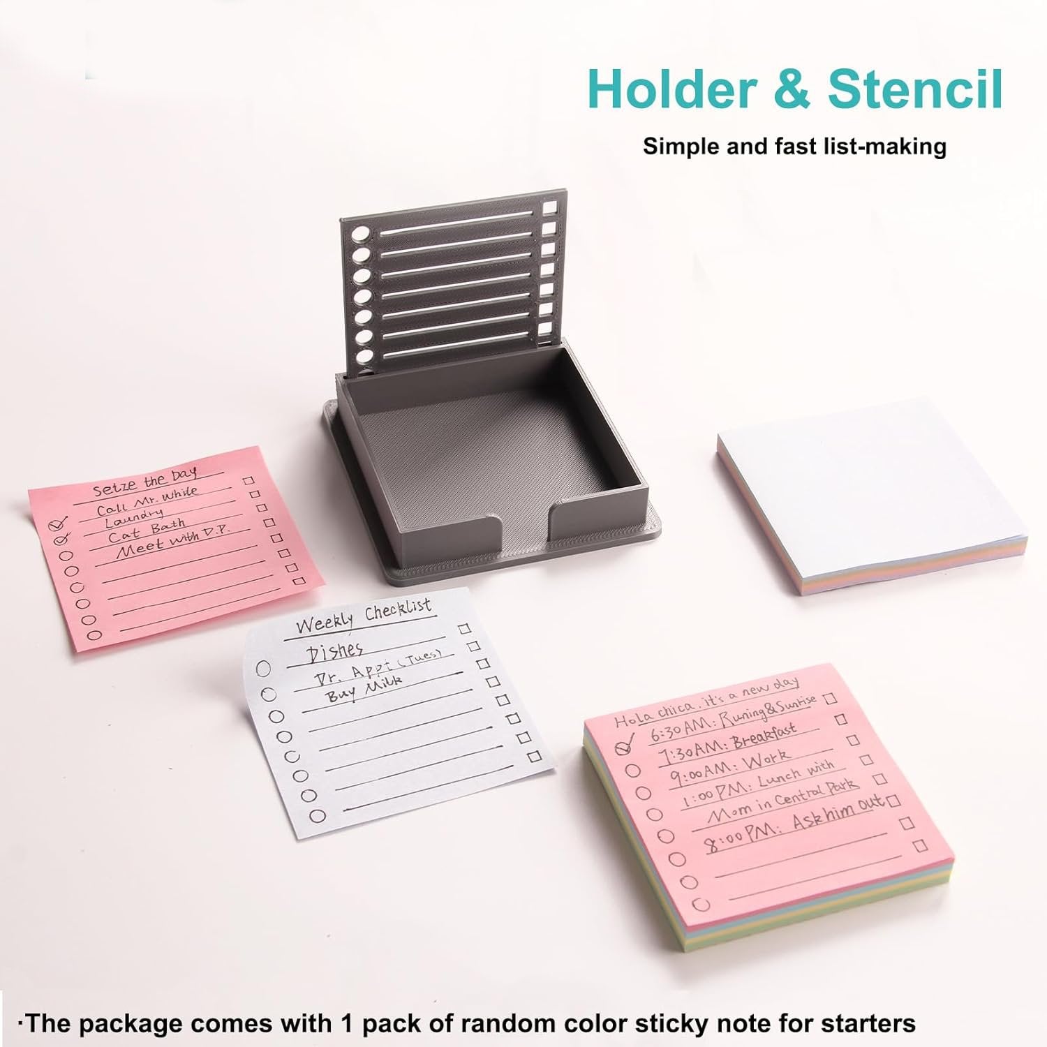 Sticky Note Holder & Stencil Set