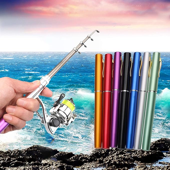 Portable Pen-Shaped Fishing Rod Combo Set with Telescopic Reel – Lightweight & Compact Fishing Gear
