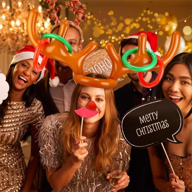 🎄Weihnachtsaktion t - Weihnachts-Rentier-Geweih-Ringwurfspiel