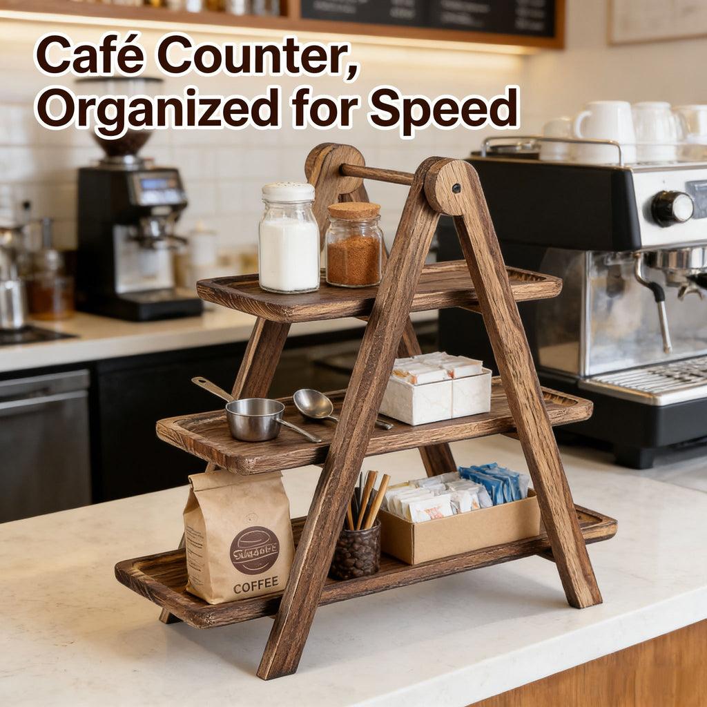 🍰 3-Tier Wooden Serving Tray Set for Parties & Entertaining