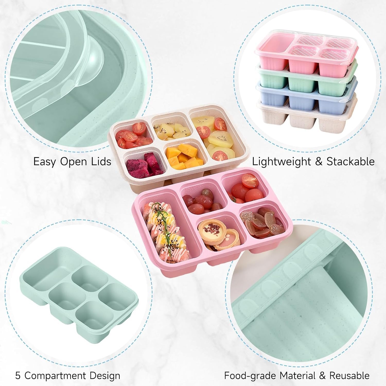 Bento Snack & Meal Prep Containers