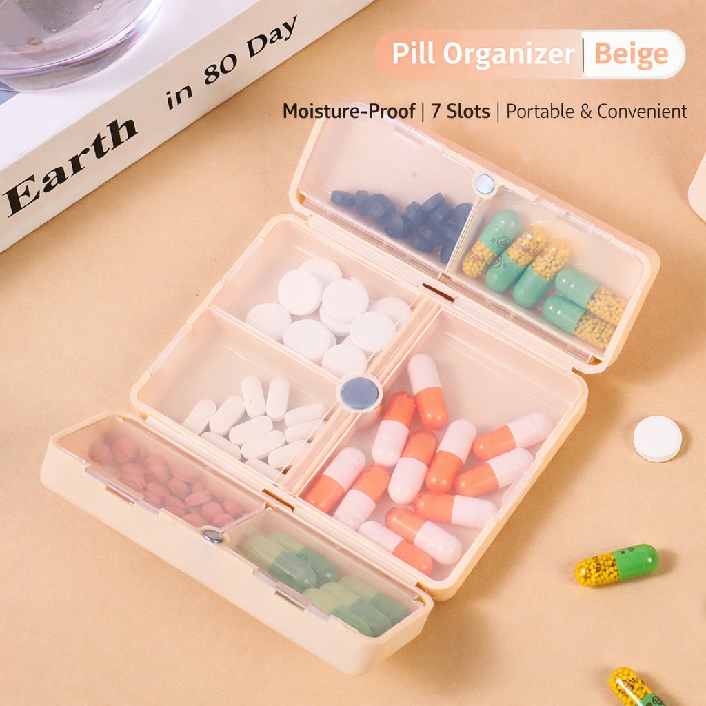 💊 Two-Piece Daily Pill Box Set – Foldable, Magnetic & Portable