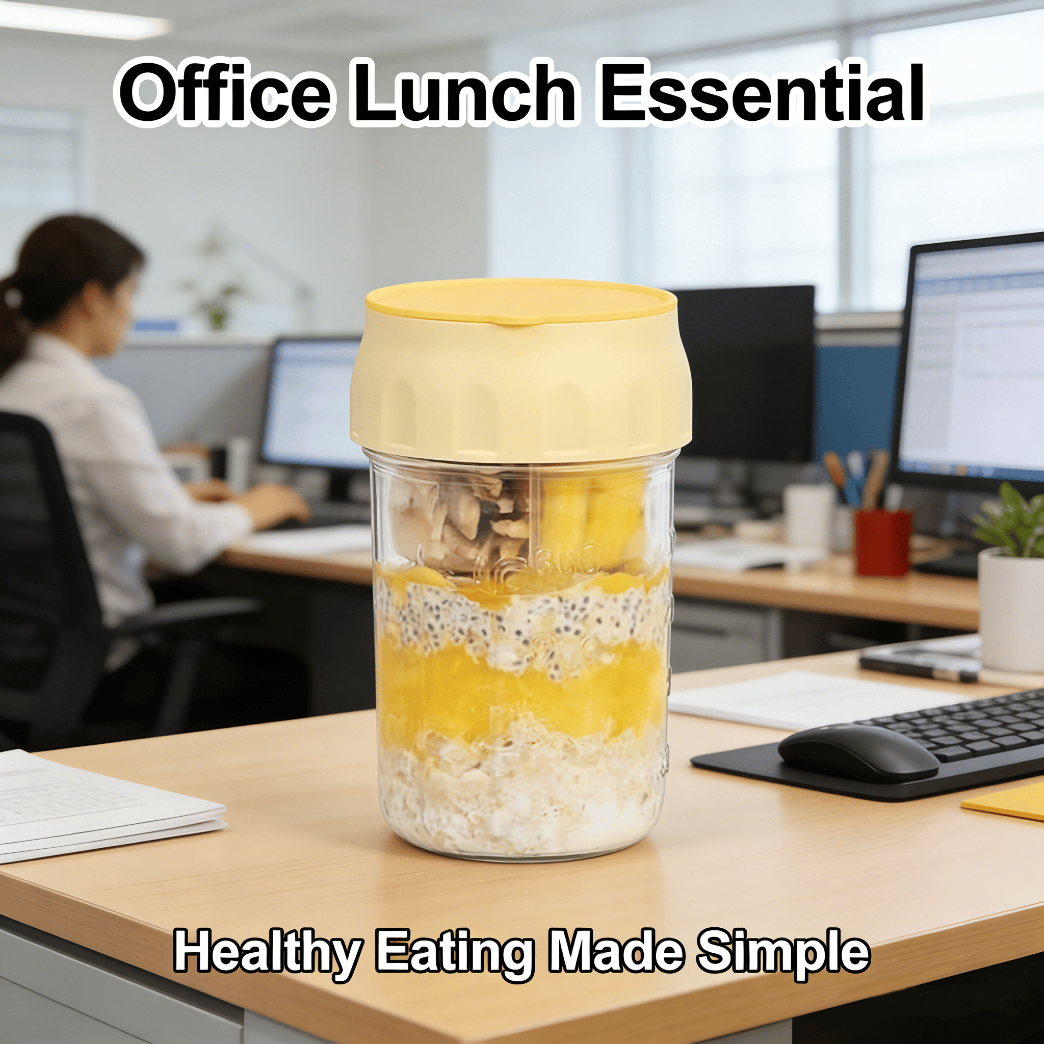 Overnight Oats Containers with Lids & Folding Spoons🥣🥄