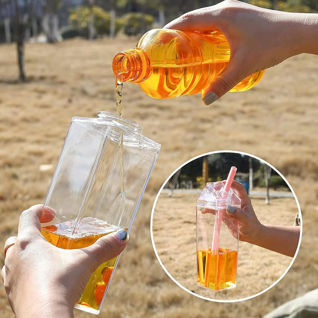 Clear Milk Carton Reusable Juice🥛